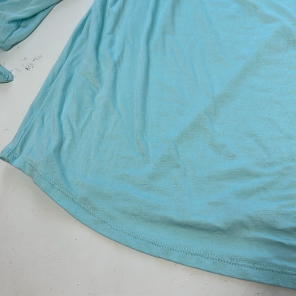 French Laundry Collection Medium Blue Short Sleeve Off the Shoulder Blouse - Picture 3 of 6